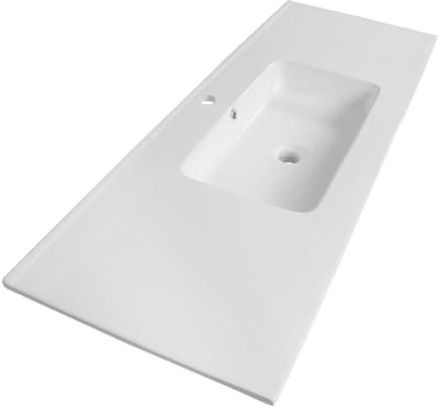 Brauer Starfall Wastafel - 120 cm - met 1 Spoelbak en 1 Kraangat - Keramiek Hoogglans Wit