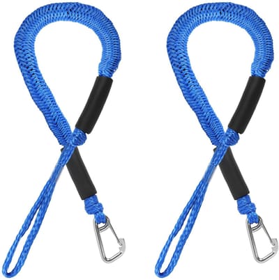JHUBERS- Bungee Touw 4 Voet - Boot Bungee Touw met Snelsluiting - Schokdempend - Antislip Oog en Haak - Boottoebehoren - Veilig Aanleggen - Aanmeertouw