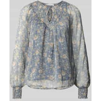 Relaxed fit chiffon blouse met all-over bloemenmotief, model 'LAUREL SHIRT'