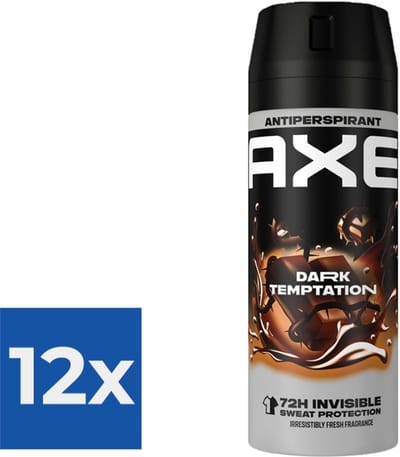 Axe Deodorant Spray Anti Transpirant Dark Temptation 150 ml - Voordeelverpakking 12 stuks