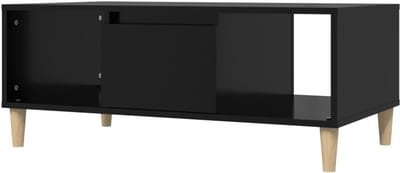 vidaXL Salontafel 90x50x36,5 cm bewerkt hout zwart, bijzettafel, tafel, tafeltje, bijzettafels, tafels, tafeltjes, banktafel, banktafels, banktafeltje