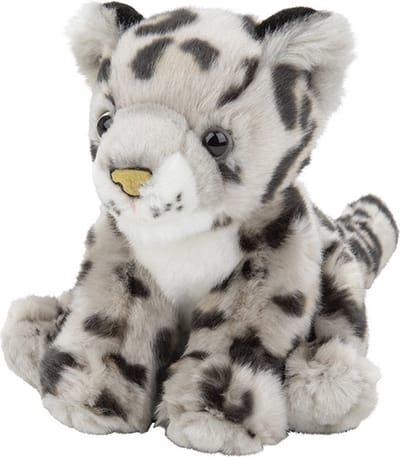 Nature Planet Pluche sneeuwluipaard knuffel - 18 cm - dieren knuffels - luipaarden