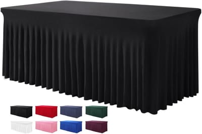 Tafelrokken - Tafelkleden - Feestelijke decoratie - Kreukbestendige stof - 8 voet - Zwart