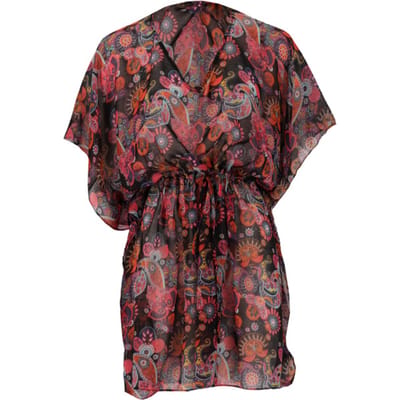 Sarlini Dames tuniek strandjurk polyester kaftan print zwart