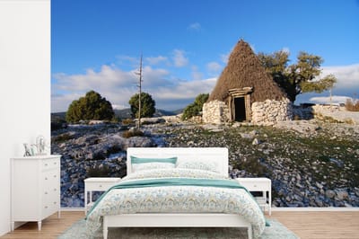 Behang - Fotobehang Hut in Sardinië - Breedte 450 cm x hoogte 300 cm