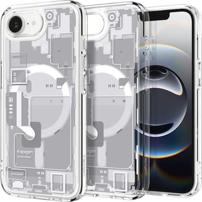 Spigen Ultra Hybrid MagFit - Hoesje Geschikt voor Apple iPhone 17e / 16e - Compatibel met MagSafe / Qi2 - Back Cover Zero One Wit