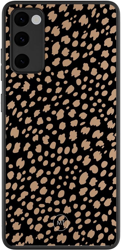 Hoesje geschikt voor Samsung Galaxy S20 FE - Savannah spots - TPU Hard Case Backcover - Zwart, Bruin - Mooie Telefoonhoesjes