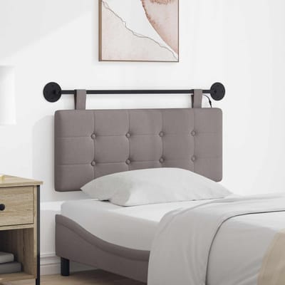 vidaXL - Hangend - hoofdbord - Taupe - Stof