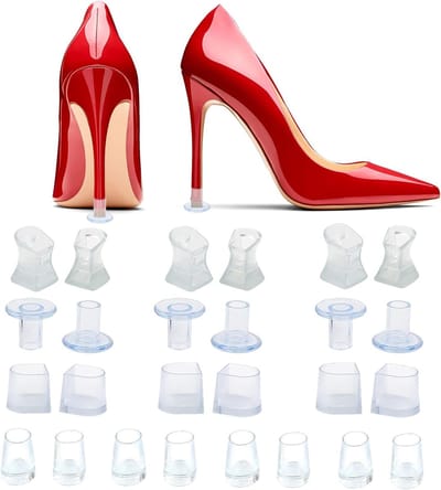 Hoog Heels Beschermers voor Gras, Stiletto Hak Covers en Stopper voor Trouwen met 13 Paar (Transparant) - Ideaal voor Buitenfeesten en Evenementen