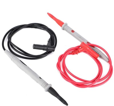 Multimeter meetkabel - Testsonde set - Elektronica testen - Zachte siliconen kabel - 90 cm - Zwart rood grijs