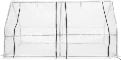 Foliekas - Kleine broeikas - Planten beschermen - Opbouwbaar frame - 180 x 90 x 90 cm - Groen en wit