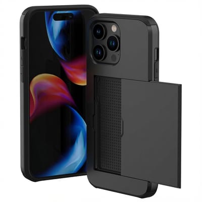 imoshion Hoesje met Pasjeshouder - Geschikt voor Apple iPhone 15 Pro Max - Zwart
