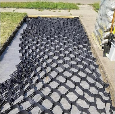 Grindstabilisator Rooster - Geo Raster Oprit - Oprit Stabiliseren - HDPE Materiaal - 2 x 8 m - Zwart