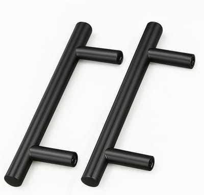 2 Stuks RVS Zwarte Deurgrepen 96mm Voor Keuken- en Kastdeuren, Inclusief Schroeven en Montageaccessoires