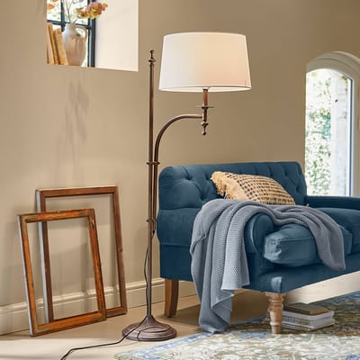 LOBERON Vloerlamp Salvaterre antiekbruin/crème