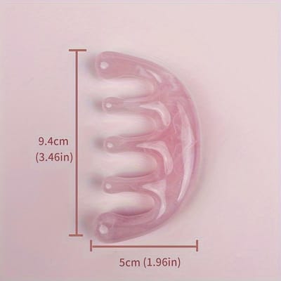 1 stuks Ergonomische Hoofdhuid Massage Kam - Brede Tanden, Hars Handvat met Gestructureerde Borstelharen voor Alle Haartypes, Draagbare Meridian Kam voor Mannen & Vrouwen roze