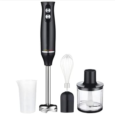 Staafmixer - 4in 1 - 700ml - 500w - Roestvrij staal - zwart -