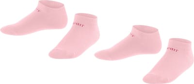 Esprit Foot Logo 2-Pack kort eenkleurig katoen multipack sneakersokken enkelsokken kinderen roze - maat 23-26