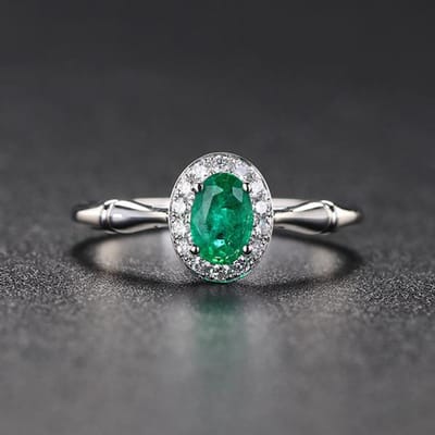 Ring met Groene Edelsteen voor Vrouwen Echt 925 Sterling Zilver Mode Ring Mei Geboortesteen Romantisch Cadeau Mooie Sieraden green gray