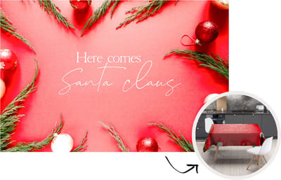Kerst Tafelkleed - Kerstmis Decoratie - Tafellaken - Winter - Rood - Kerstballen - Quote - 220x150 cm - Kerstmis Versiering