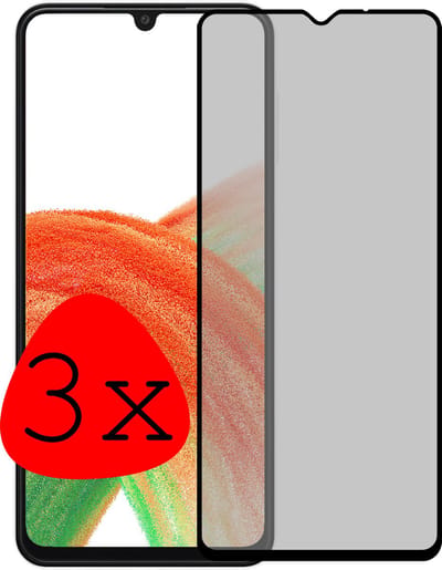 Screenprotector - 3 Stuks Geschikt voor Samsung Galaxy A33 - Privacy Filter - Beschermglas - Gehard Glas - Tempered Glass - Screen Protector
