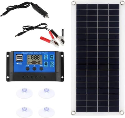 Zonnepaneel - Zonnecel - Batterij Opladen - Hoge Conversieratio - 43x20cm - Zwart