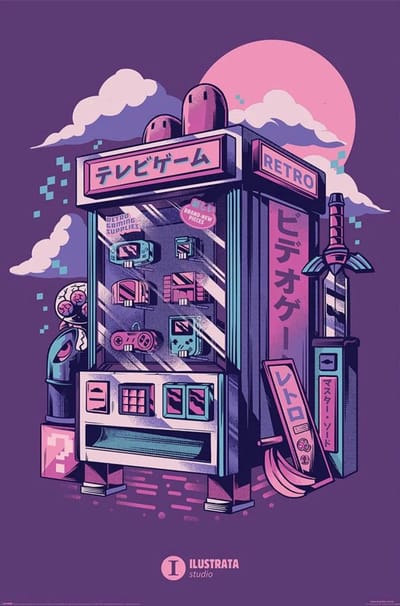 Poster Ilustrata - Retro Vending Machine 61x91,5cm