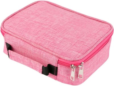 Etui Potloden Case, 72 Slots Grote Capaciteit Potloden Cases Potloden Pouch Kleuren Potlodenhouder Organizer Stationaire Bag met Binnenvak met Rits voor Kleine Accessoires(Roze)