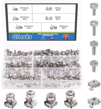 Dailygoods - 80 Sets M5 M6 Kooi Moeren en Schroeven Set - Zilver voor Server Rack