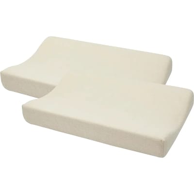 Meyco Baby Uni aankleedkussenhoes - 2-pack - badstof - soft sand - 50x70cm