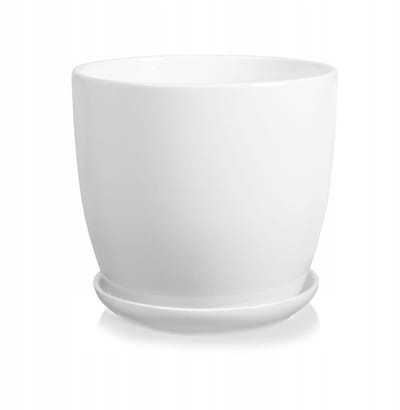 Polnix - Bloempot - 13,5 cm - Keramiek - Wit - Glanzend