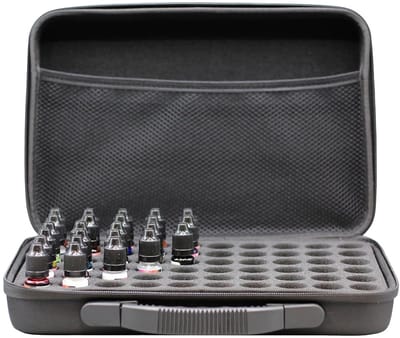 Dailygoods- Opbergdoos voor 60 Flessen - Organisator Alcoholinkt - Verfdoos met Schuiminzet - Harde Schaal - Waterdicht - Schokabsorberend