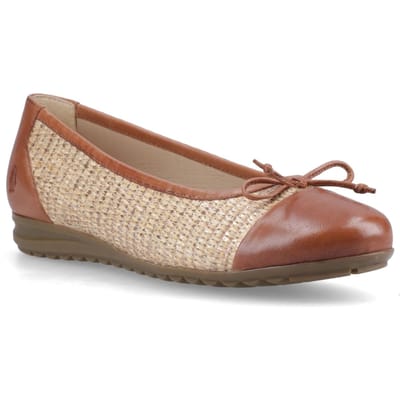 Hush Puppies Laurie Neuskap Leer Vrouwen Tan Standaard Ballerina's