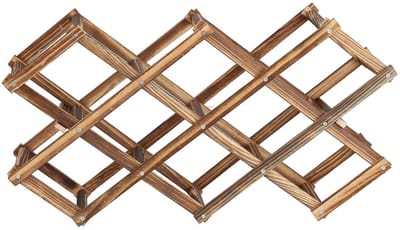 Dailygoody - Opvouwbaar Wijnrek - Houten Wijnhouder - Grote Capaciteit - 10 Wijnflessen - Ideaal Voor Wijnliefhebbers - Perfect Voor Thuisgebruik