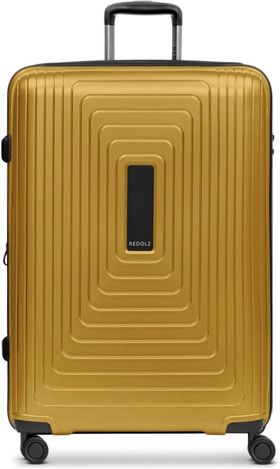 Redolz Essentials 14 4 wielen Trolley L 77 cm met uitbreidingsplooi - Harde bagage - TSA slot - dark yellow metallic