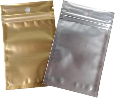 Aluminiumfolie Ziplock Zakjes - Verpakkingstasjes - Opslag en Transport - Transparant Ontwerp - 10x18cm 100 Stuks - Goud