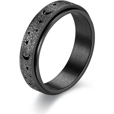 Mode Regenboog Maan Ster Angst Ringen voor Vrouwen Mannen Rvs Fidget Ring Anti Angst Ring Stress Spinner Ring 12