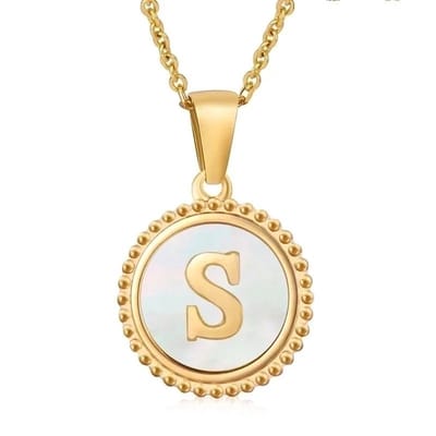 Aramat Jewels - Rvs sieraden -ketting met initiaal en schelp -letter R | |1,5mm | Staal | Volwassenen | Verkleurd niet