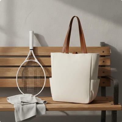 Racket Tas Met Meerdere Vakken Scheiding Nat En Droog Pickleball Tote Tas Sport Tote Tas Voor Vrouwen Lichtgewicht Voor Sportschool Reizen wit