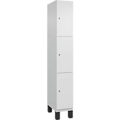 C+P Cambio lockerkast, 1 vak, 3 vakken, op poten, B 300 x D 525 x H 1980 mm, verkeerswit