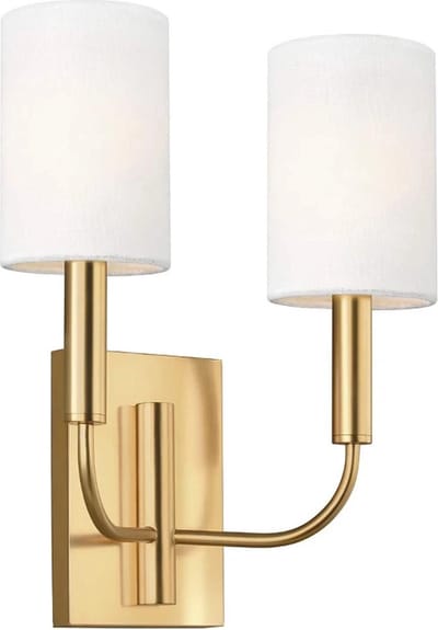 Feiss LED Wandlamp Brianna | 2X E14 Max 60W | Burnished Brass