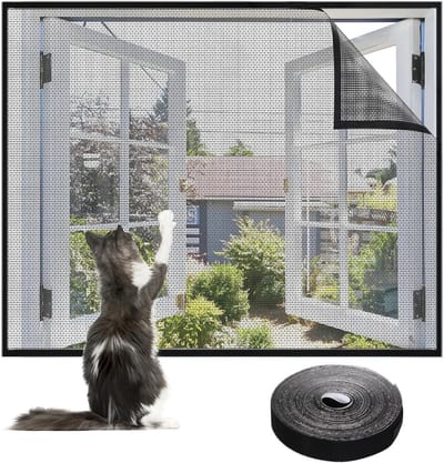Veilige Vliegenhor voor Katten, 130 x 150 cm, Krabbestendig en Stabiliteit voor Ramen en Dakramen, Insectenwering voor Ramen en Dierenbescherming