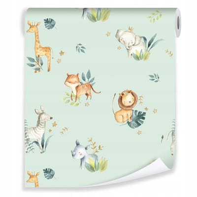 WALLARENA - Behang - Breedte 50 cm - dierenprint - Geschikt voor kinderkamers - 10m