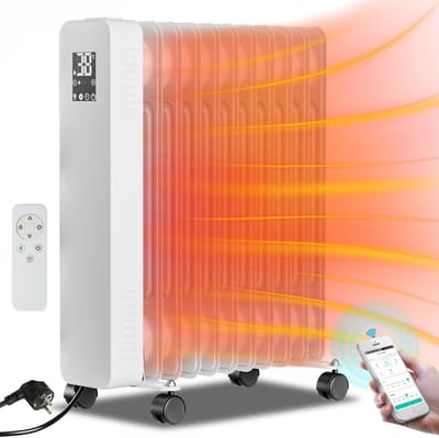 Energiebesparende Olieradiator 2500W met Wifi-App en Afstandsbediening
