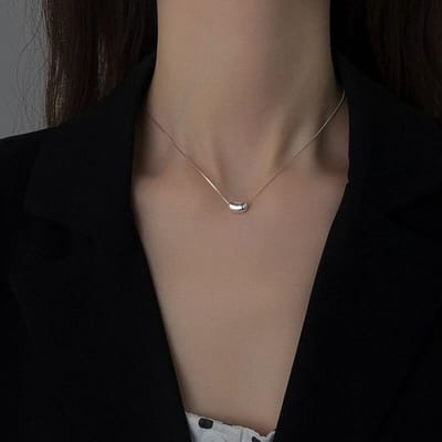 Collier avec pendentif en forme de boîte en argent sterling 925 pour femme, bijou tendance Dz244 gray