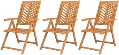Tuinstoelen - Klapstoelen Terrasstoelen - Ontspannen Buiten Zitten - Verstelbare Rugleuning - 57 x 72 x 109 cm - Natuurlijk Hout