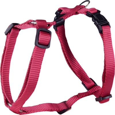 Flamingo Ziggi H-harnas - Harnas Honden - H-harnas Ziggi Kersenrood Xs 25-40cm 10mm - 1st - 127698 - 1st