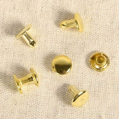 Siernieten Goud voor Leer - 20 Stuks - Holnieten 8mm voor Tassen, Riemen & Leerwerk