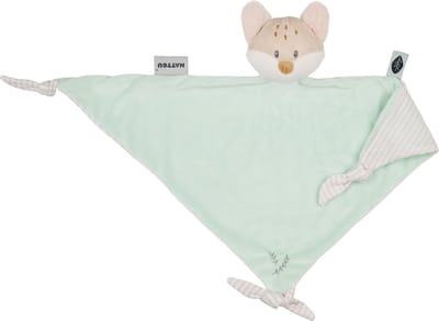 Nattou FLO, ERNEST & OLI Maxi Knuffeldoekje - Vos - 62 cm - Munt Groen