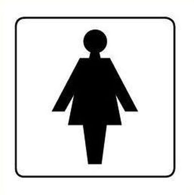 Toilet dames bordje, geborsteld aluminium 100 x 100 mm